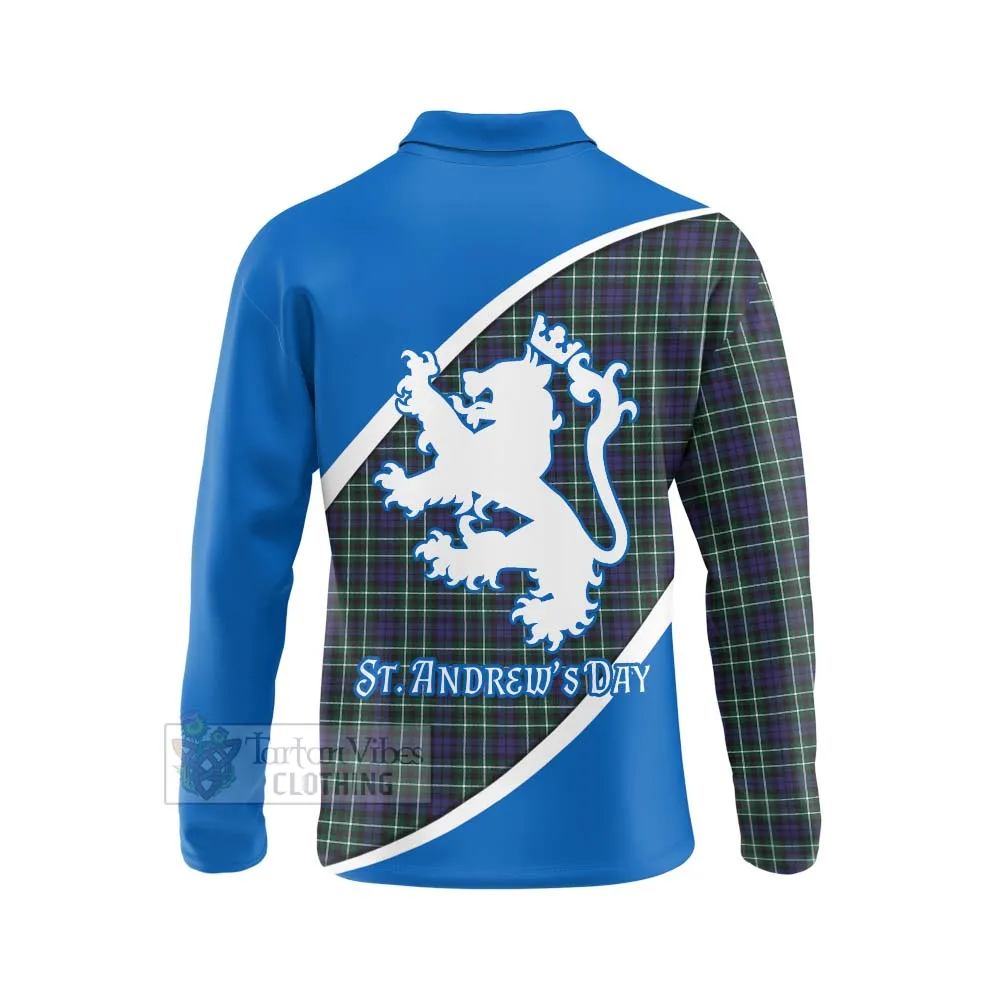 Allardice Family Crest Tartan Long Sleeve Polo Shirt Celebrate Saint Andrew's Day in Style