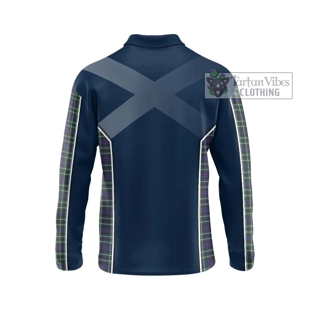 Allardice Tartan Long Sleeve Polo Shirt with Family Crest and Lion Rampant Vibes Sport Style
