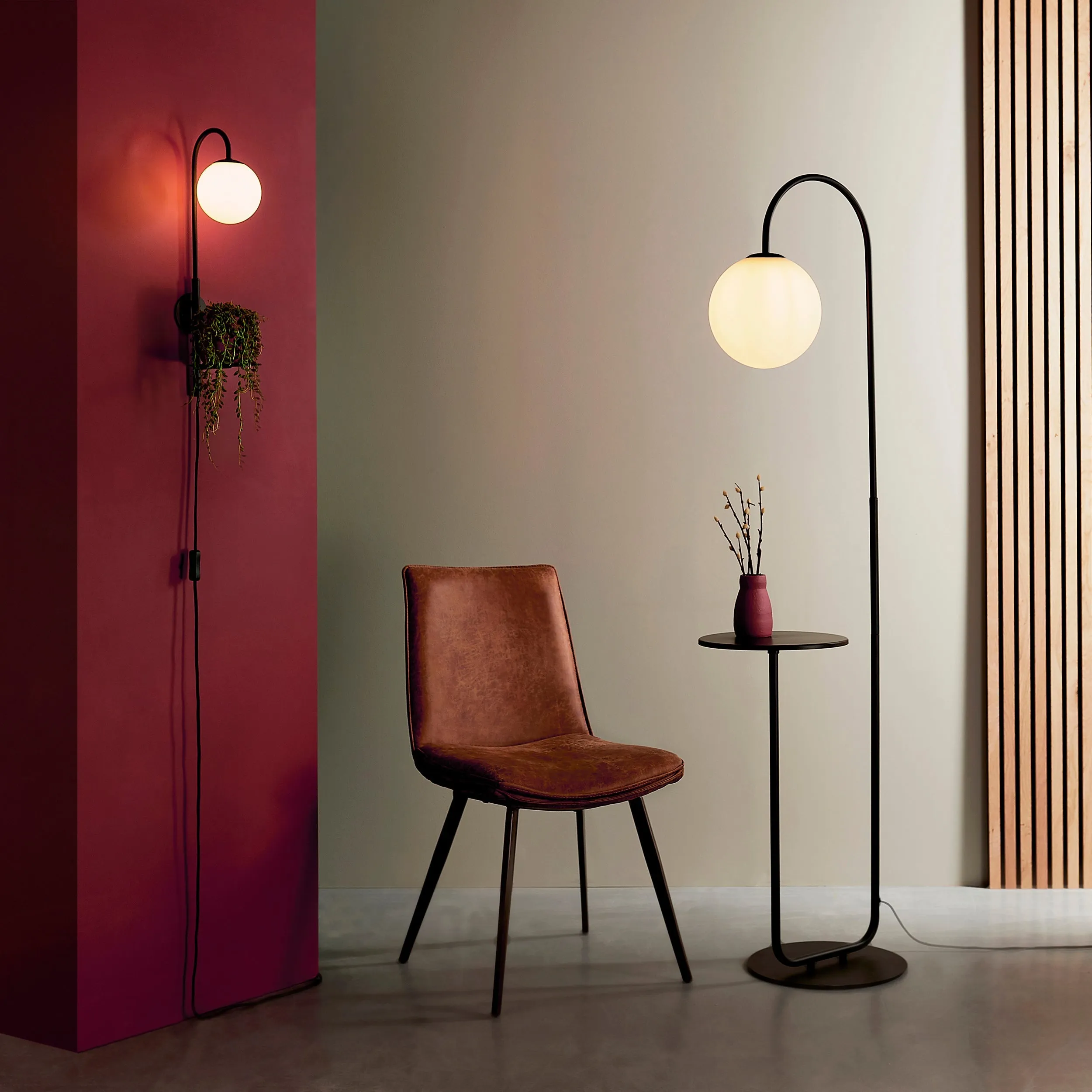 Amos Fusion Floor Lamp Satin Black