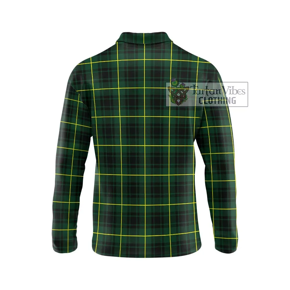 Arthur Modern Tartan Long Sleeve Polo Shirt with Family Crest DNA In Me Style