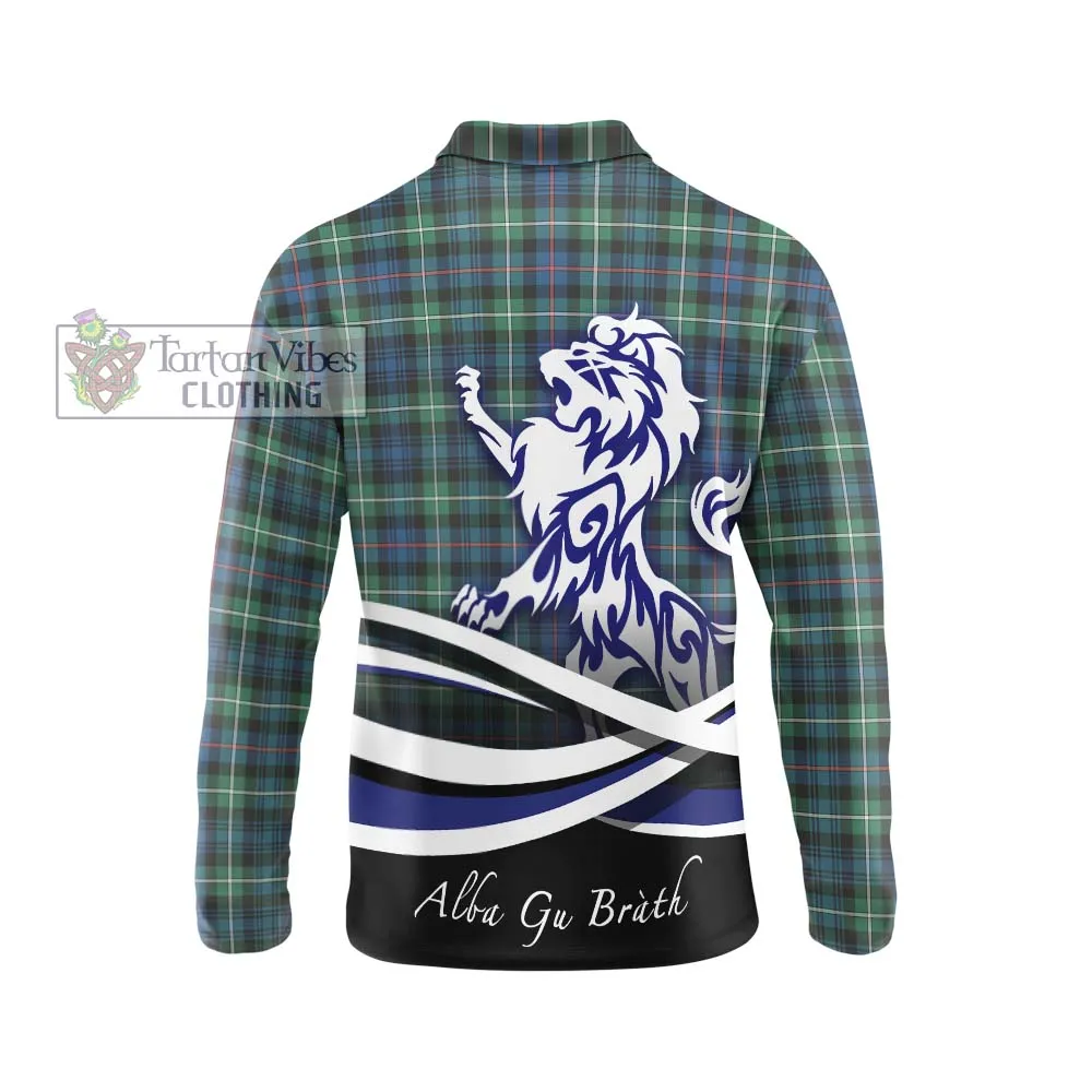 Baillie Ancient Tartan Long Sleeve Polo Shirt with Alba Gu Brath Regal Lion Emblem