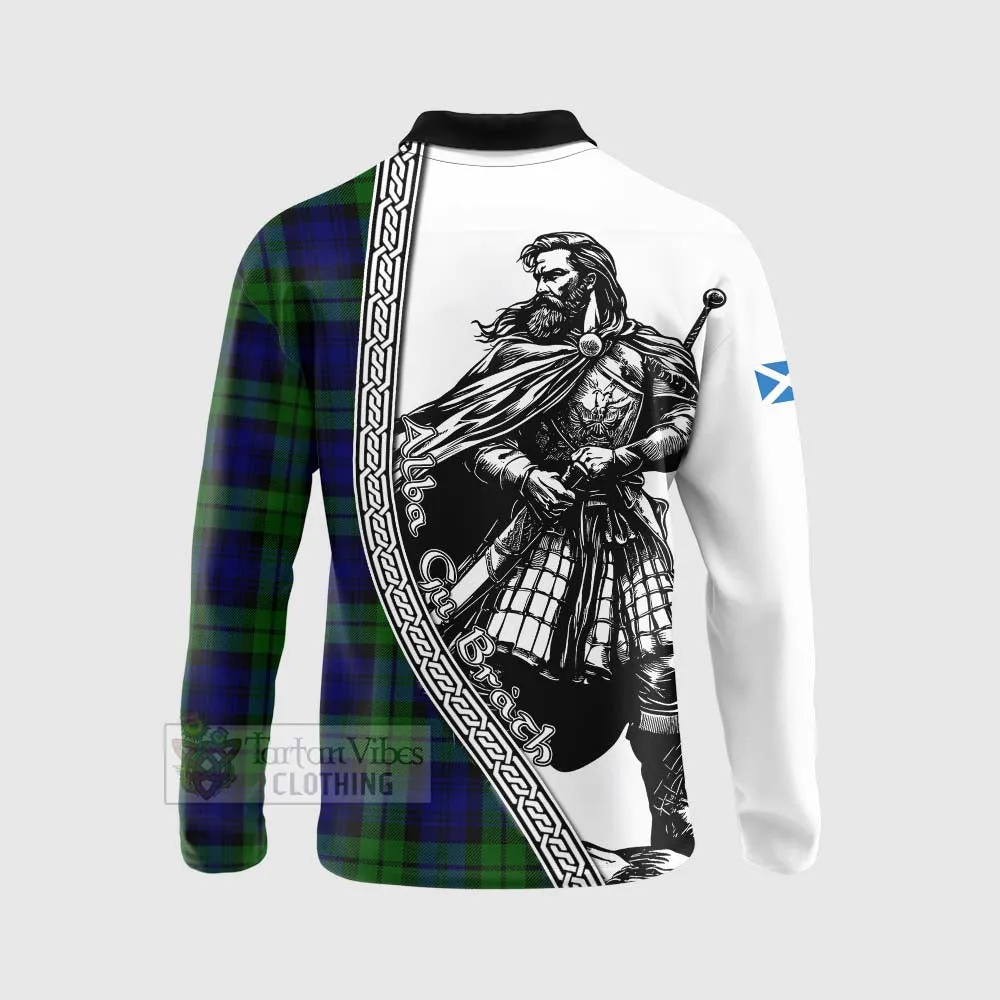 Bannatyne Tartan Clan Crest Long Sleeve Polo Shirt with Highlander Warrior Celtic Style