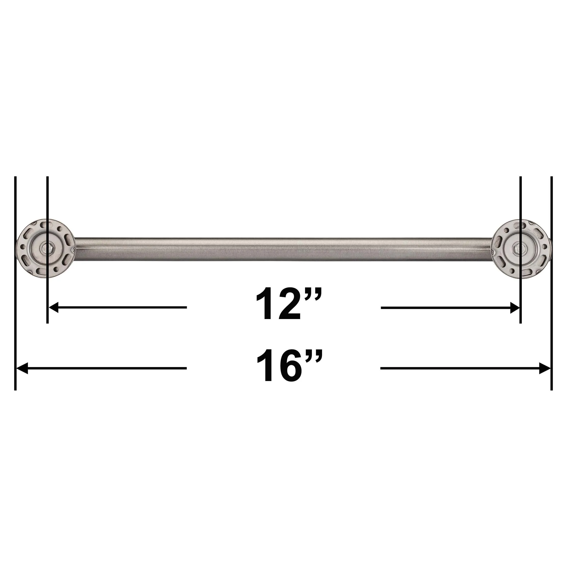 Bathroom Grab Bar, Contemporary, Round Escutcheon, 12 In. X 1 1/4 In.