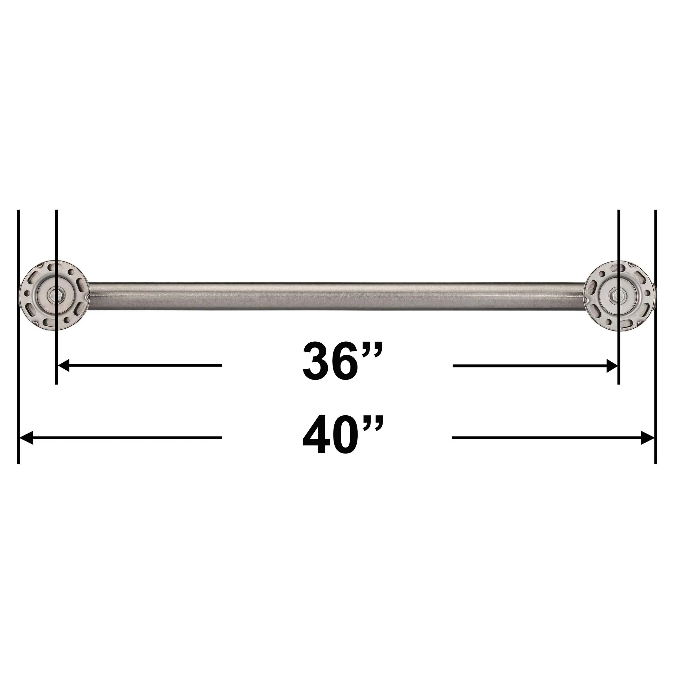 Bathroom Grab Bar, Contemporary, Round Escutcheon, 36 In. X 1 1/4 In.