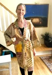 Beautiful Handmade KHAMBADIYA Kantha Short Silk Jacket