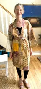 Beautiful Handmade KHAMBADIYA Kantha Short Silk Jacket