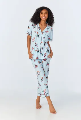 Bedhead x Bronwyn Newport Slam Dunk Short Sleeve Classic Stretch Jersey Cropped PJ Set