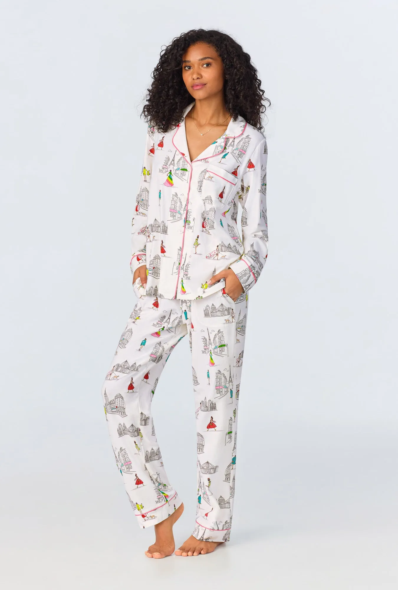 Bedhead x Bronwyn Newport Travel In Style Long Sleeve Classic Stretch Jersey PJ Set