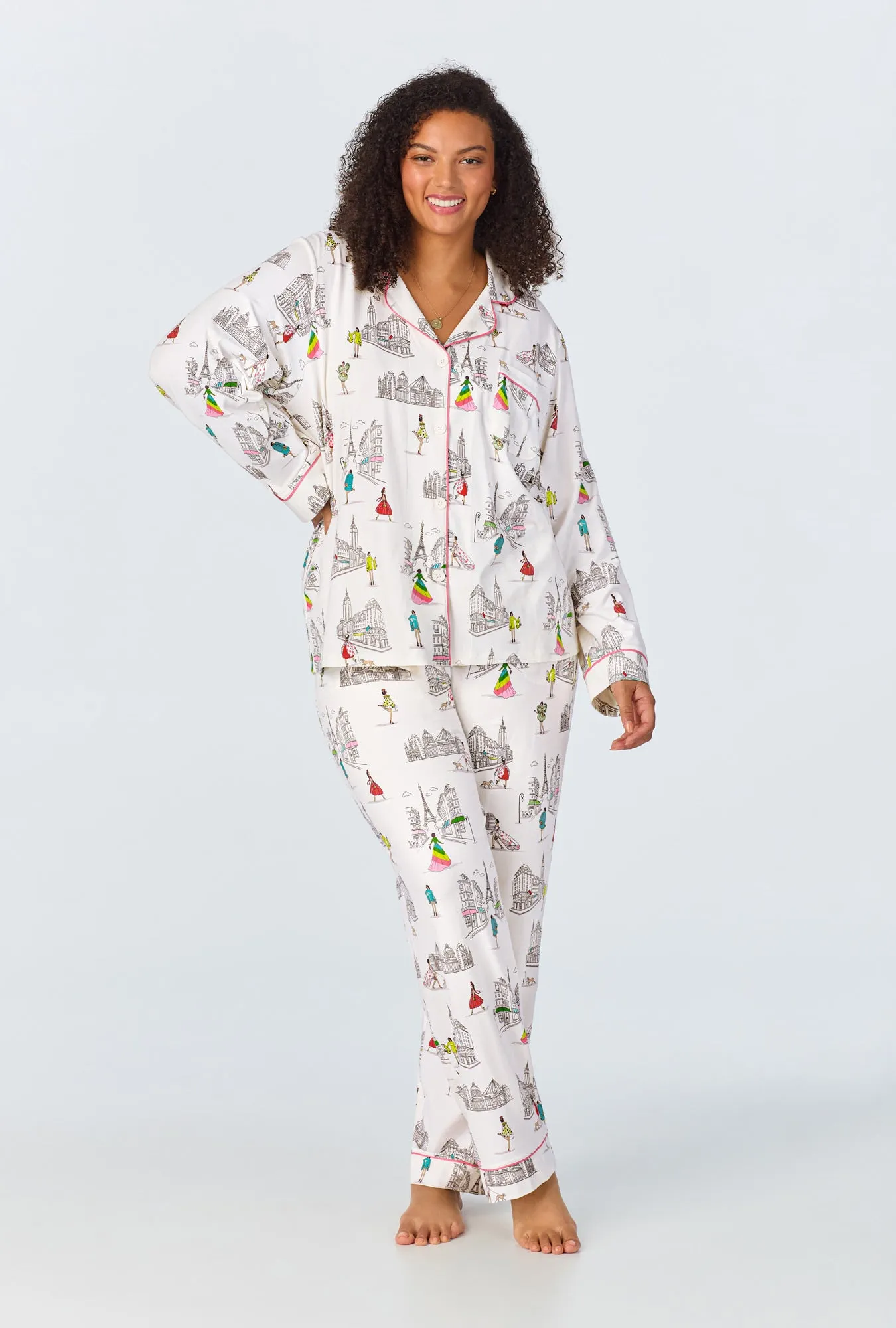 Bedhead x Bronwyn Newport Travel In Style Long Sleeve Classic Stretch Jersey PJ Set
