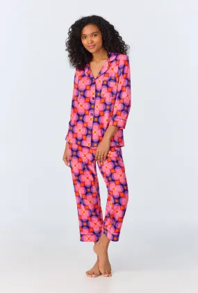 BedHead x Trina Turk Space Cat  3/4 Sleeve Classic Stretch Jersey Cropped PJ Set