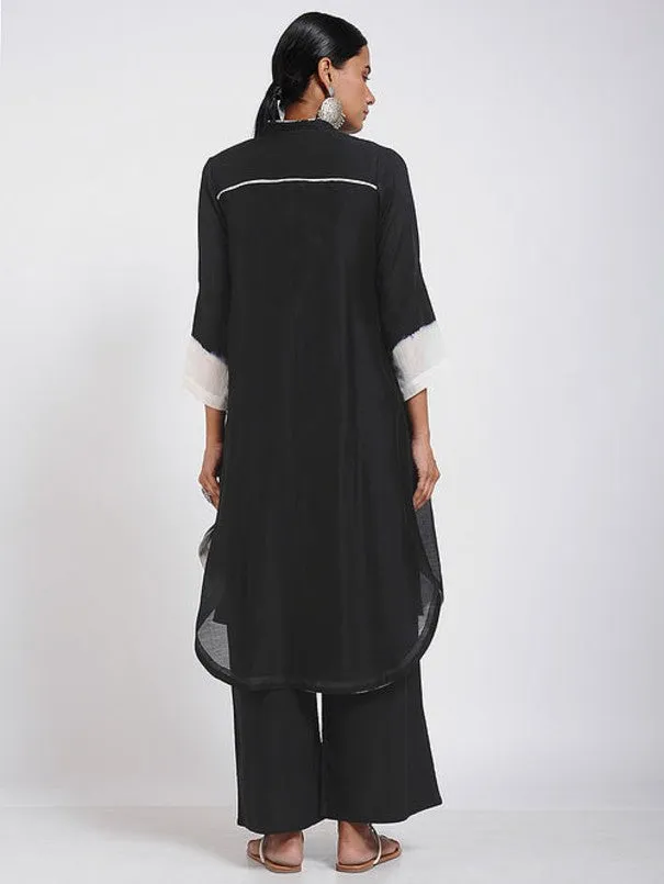 Black Pintuck Shibori Kurta