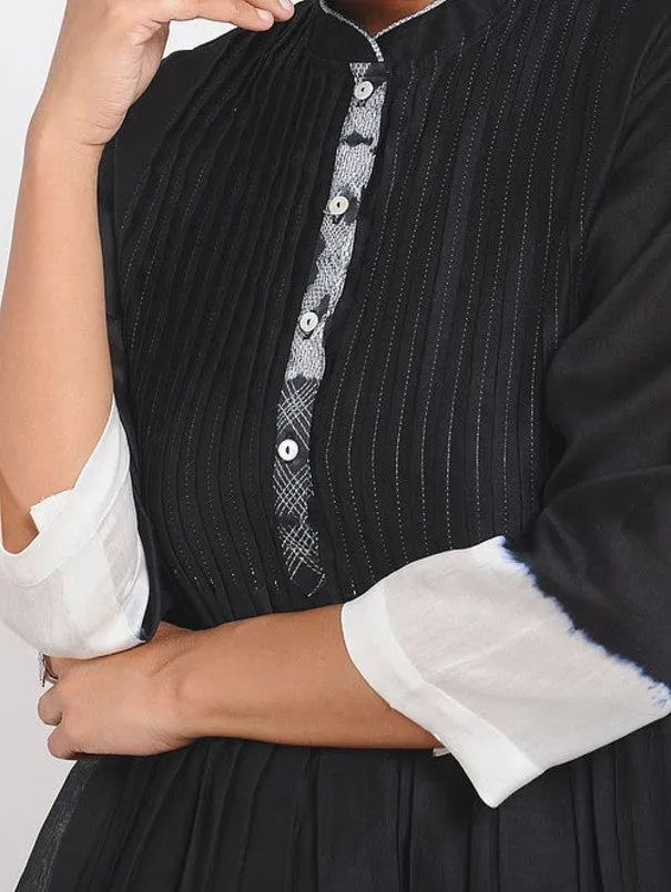 Black Pintuck Shibori Kurta