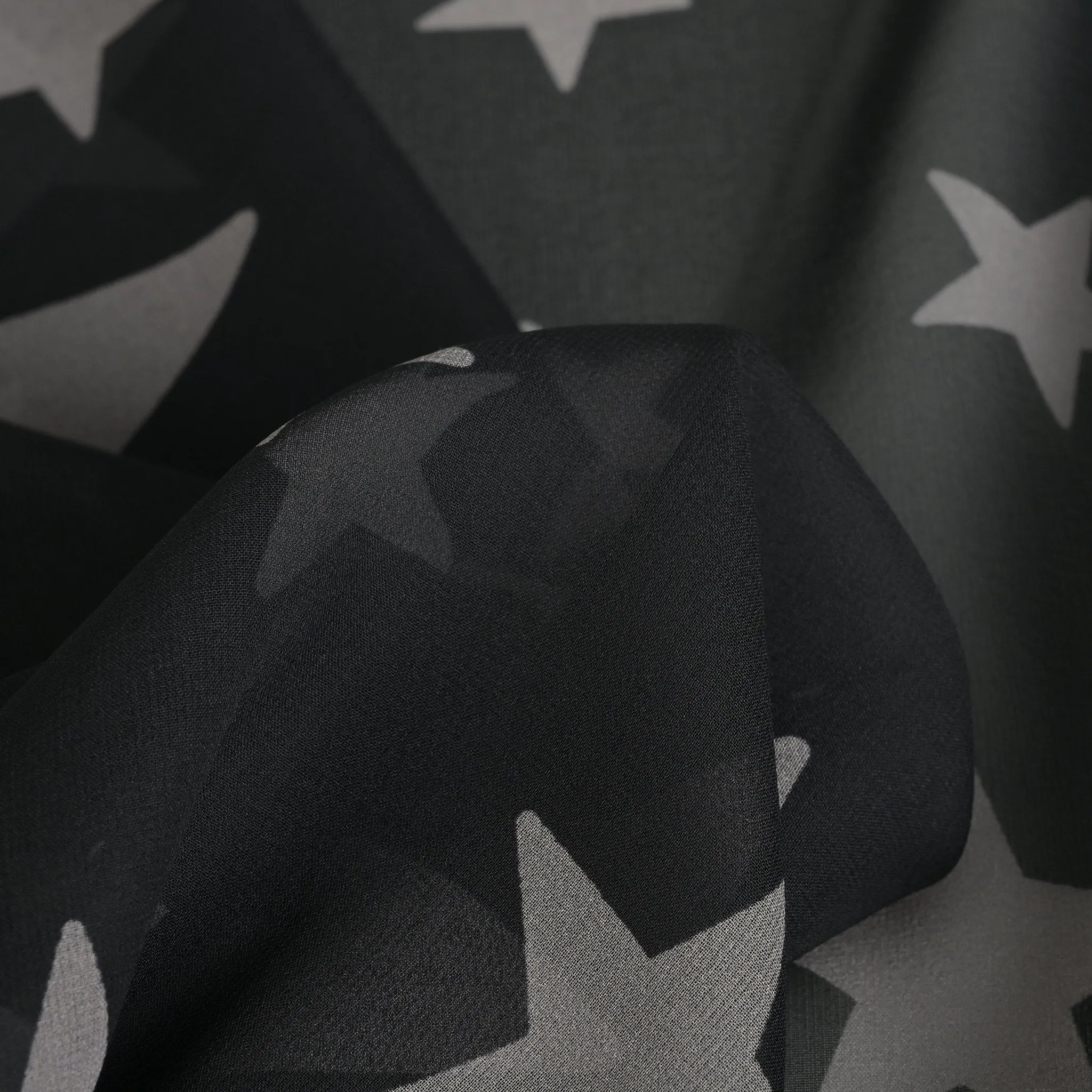 Black Printed Silk Fabric 8661