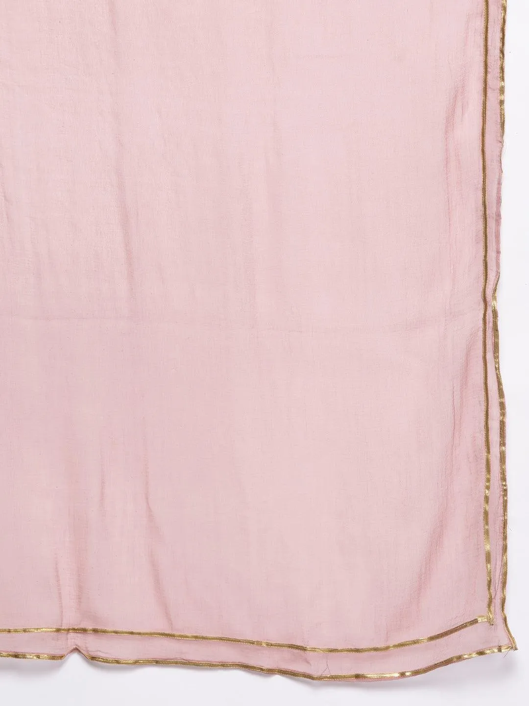 Blue Self Design Art Silk Straight Kurta With Trousers & Dupatta