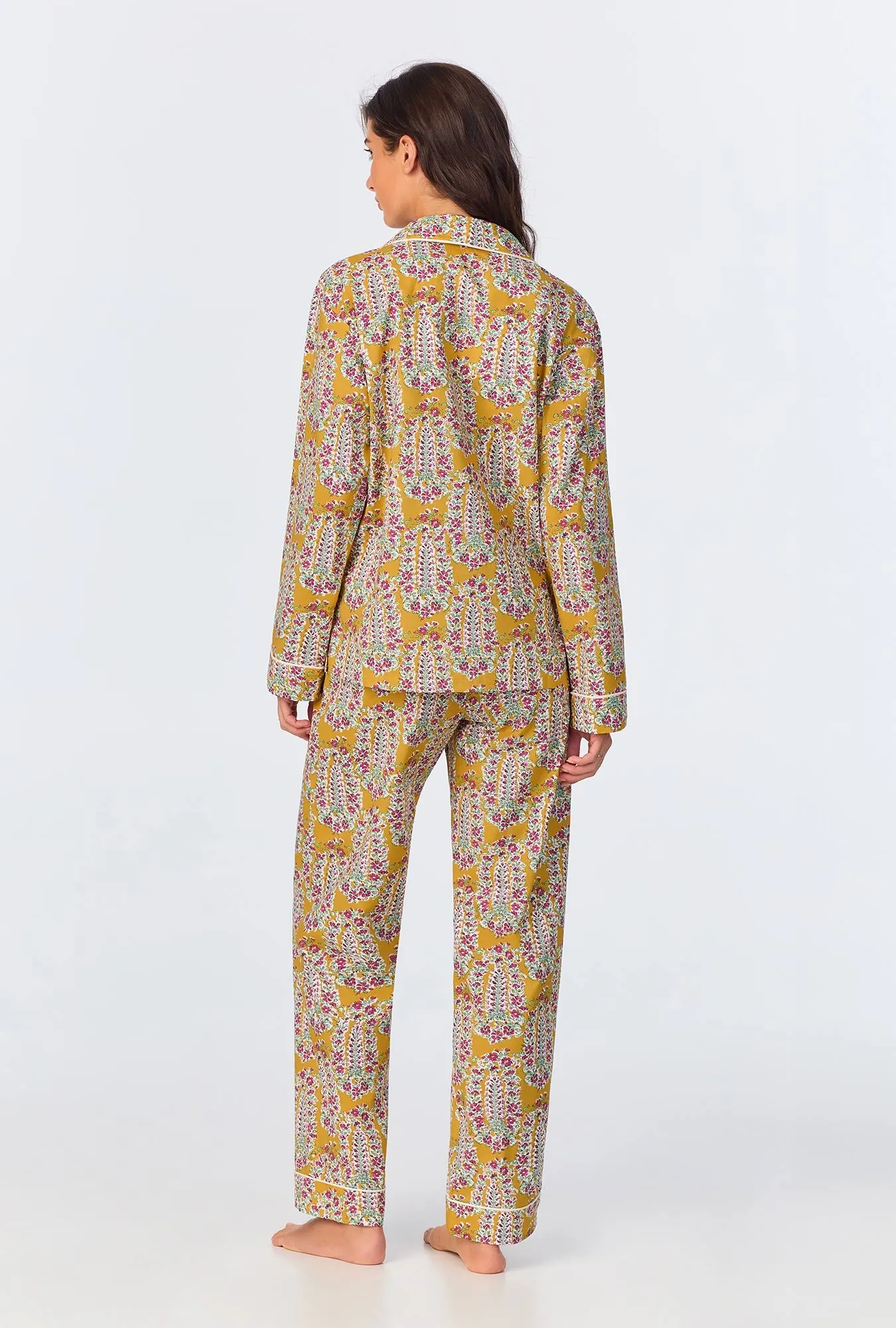 Budding Blooms Long Sleeve Classic Woven Cotton Poplin Long PJ Set