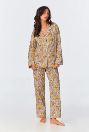 Budding Blooms Long Sleeve Classic Woven Cotton Poplin Long PJ Set