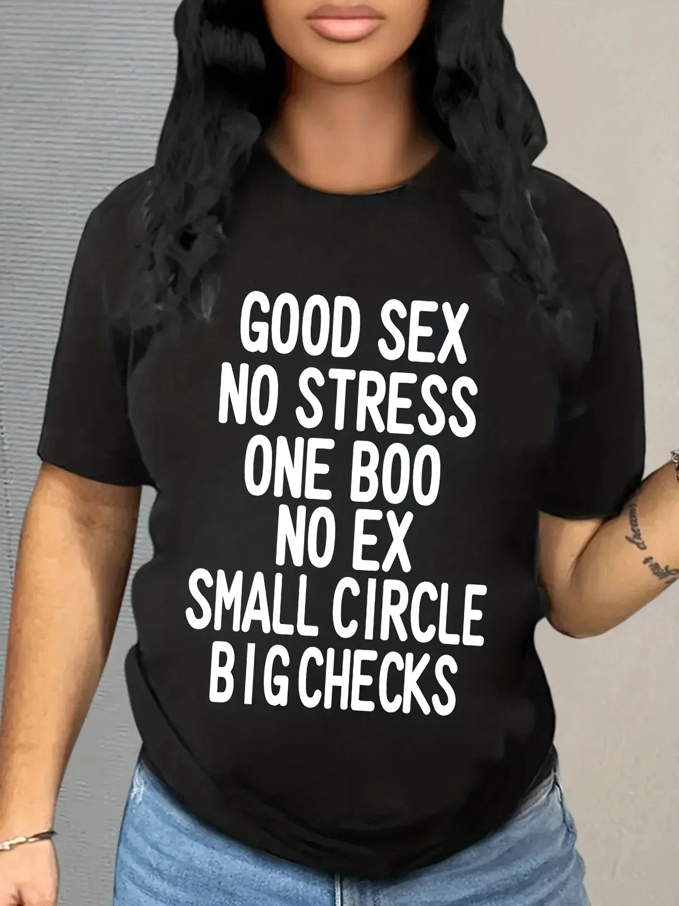 Casual Letter Print Short Sleeve Crew Neck Women's T-shirt