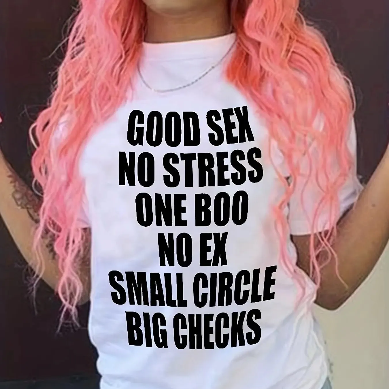 Casual Letter Print Short Sleeve Crew Neck Women's T-shirt