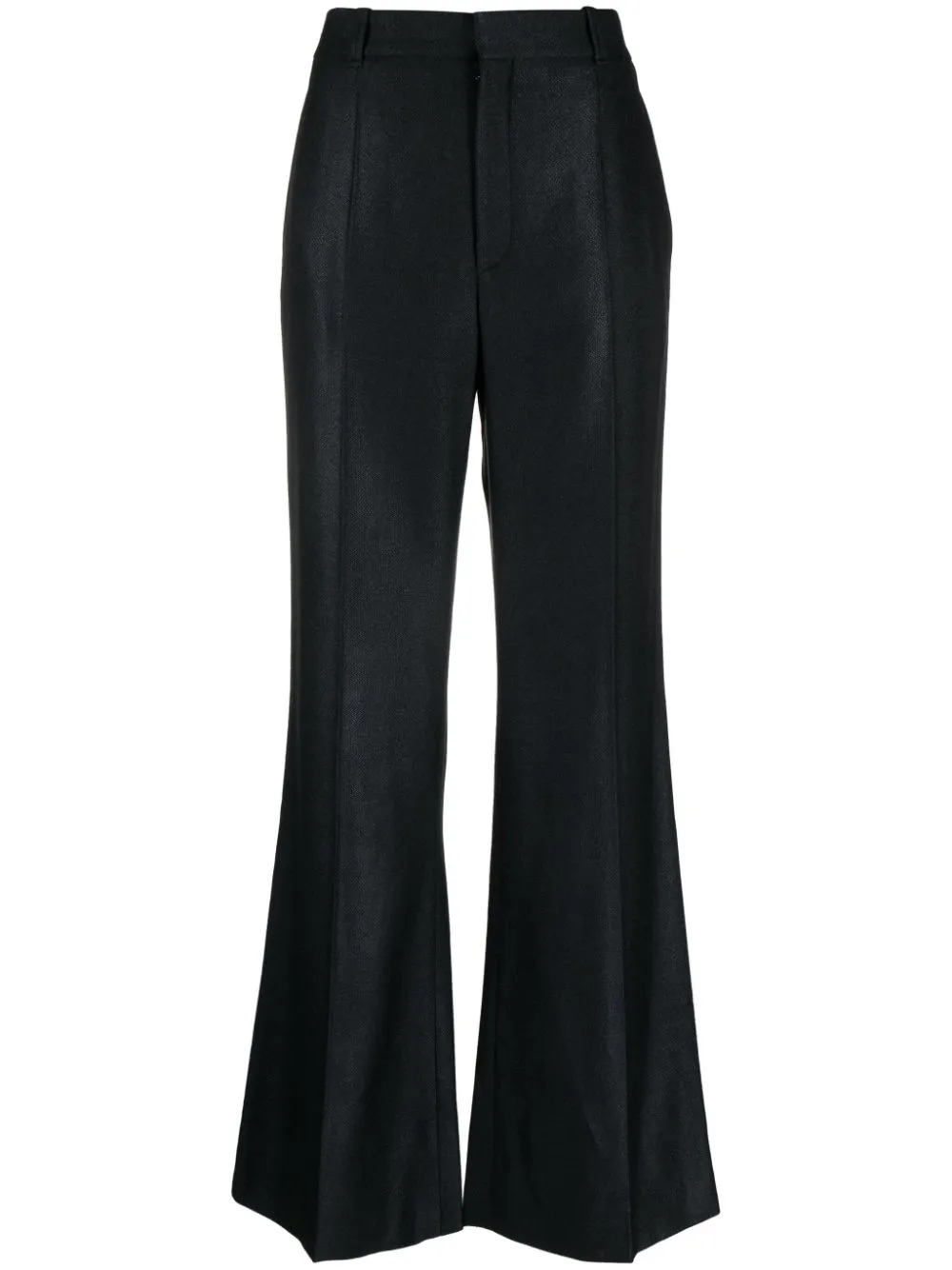 CHLOÉ Sophisticated Black Wool and Silk Flared Trousers for Women