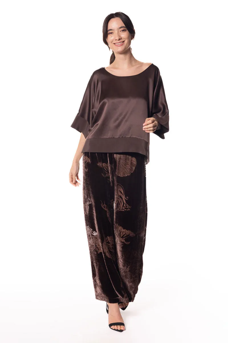 Chocolate Fabergé Velvet Lounge Pant