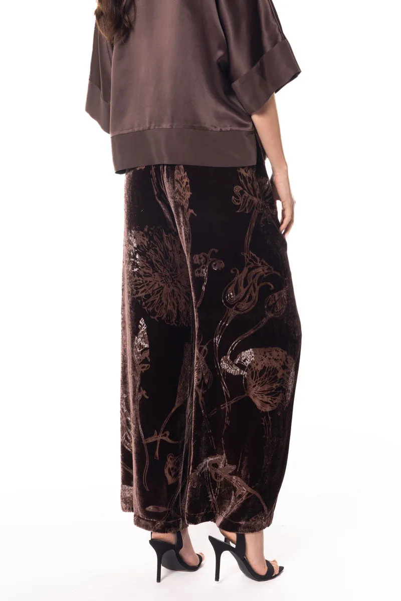 Chocolate Fabergé Velvet Lounge Pant