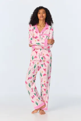 Christmas Cowgirl Long Sleeve Classic Stretch Jersey PJ Set