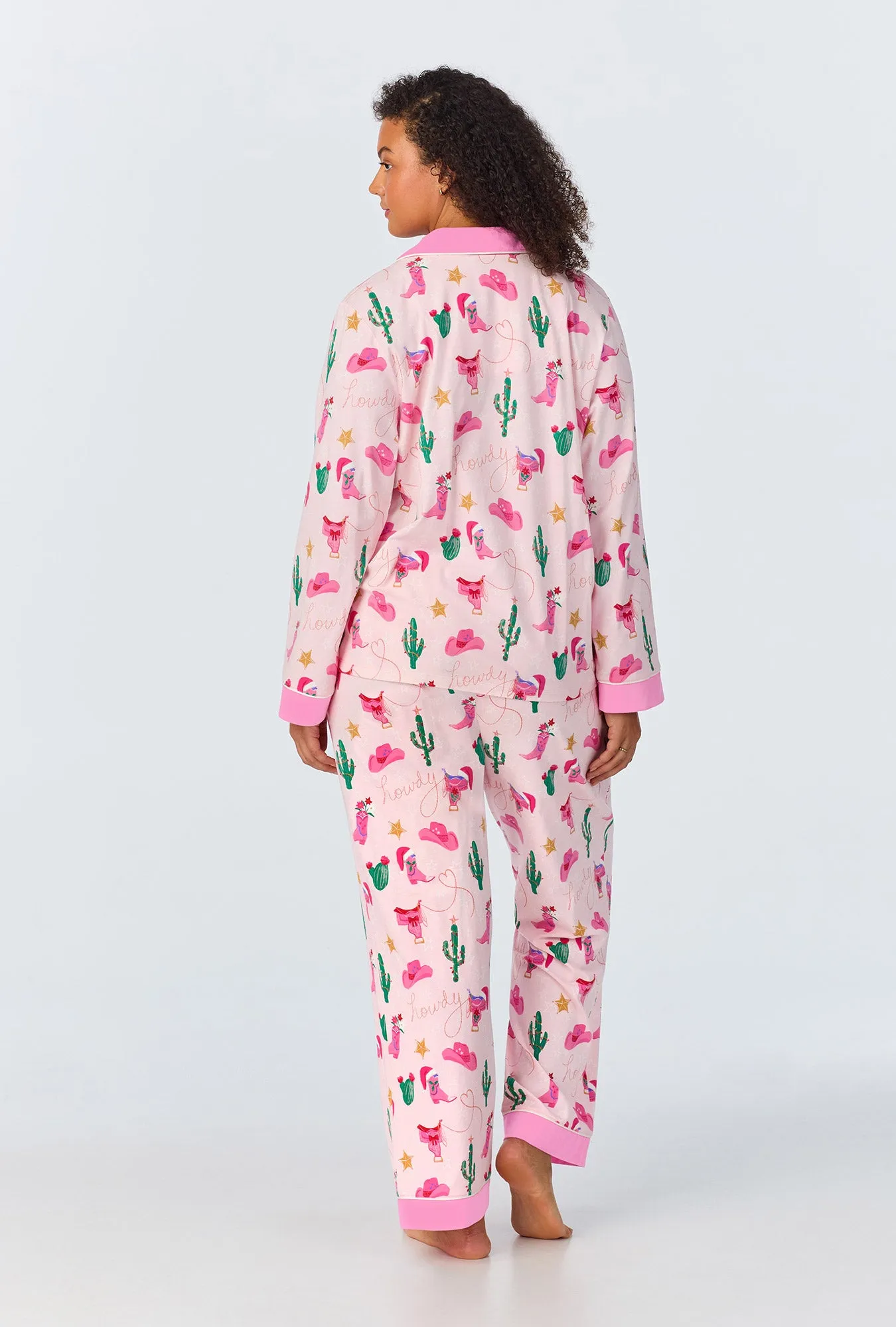 Christmas Cowgirl Long Sleeve Classic Stretch Jersey PJ Set