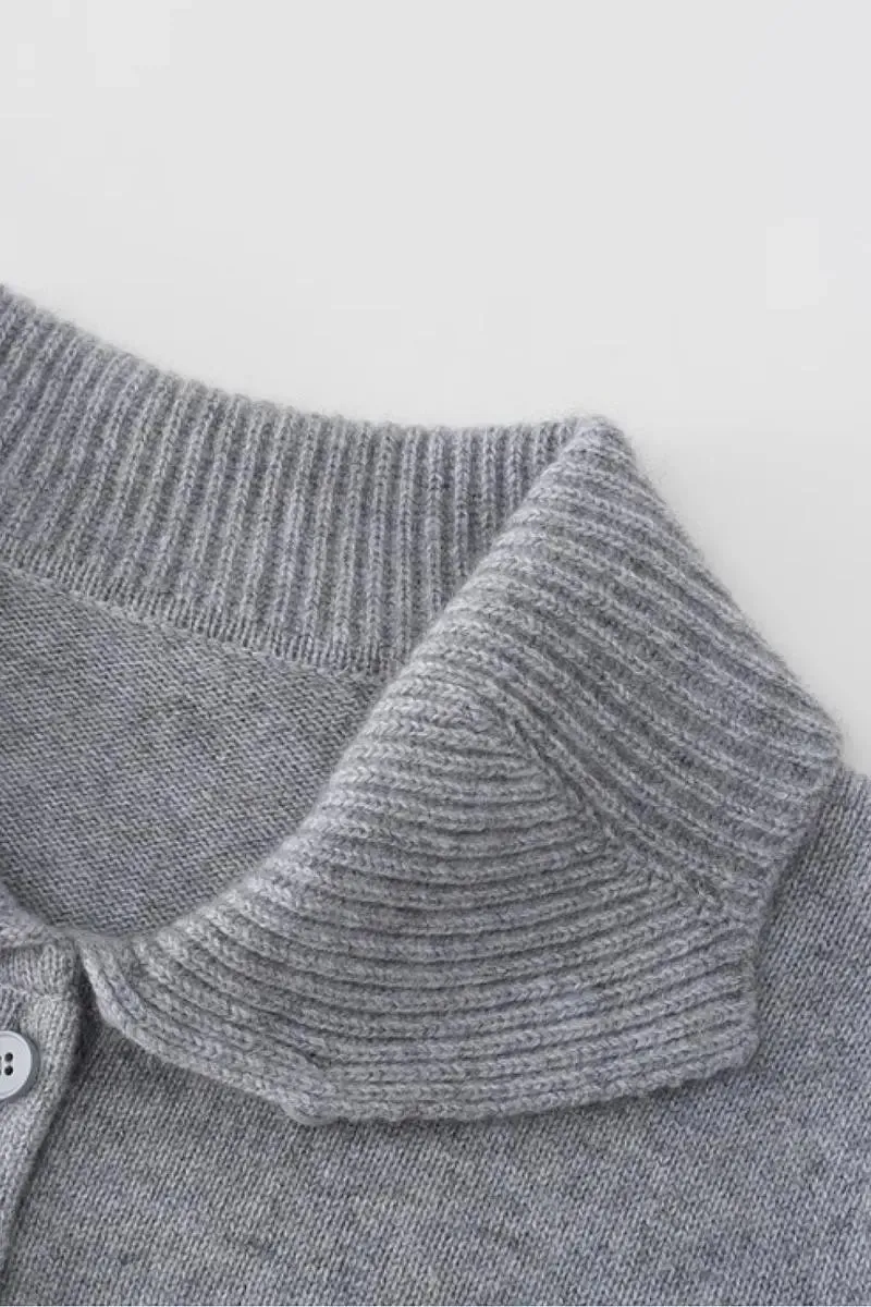 Chunky 100 Cashmere Polo Collar Sweater
