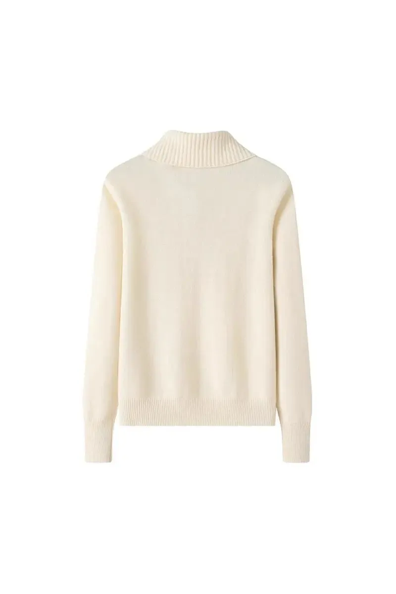 Chunky 100 Cashmere Polo Collar Sweater