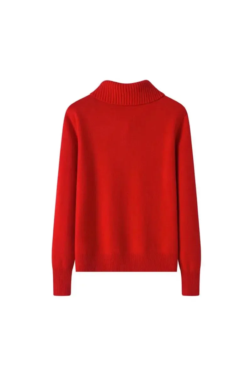 Chunky 100 Cashmere Polo Collar Sweater