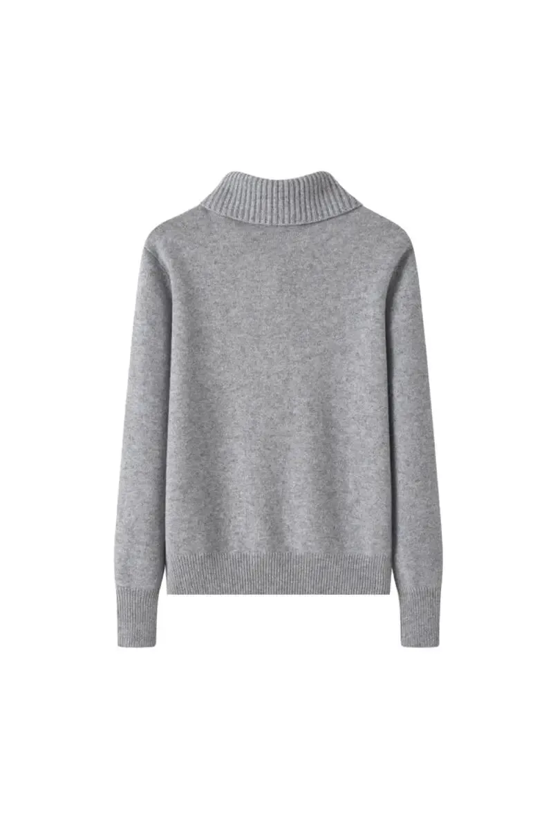 Chunky 100 Cashmere Polo Collar Sweater