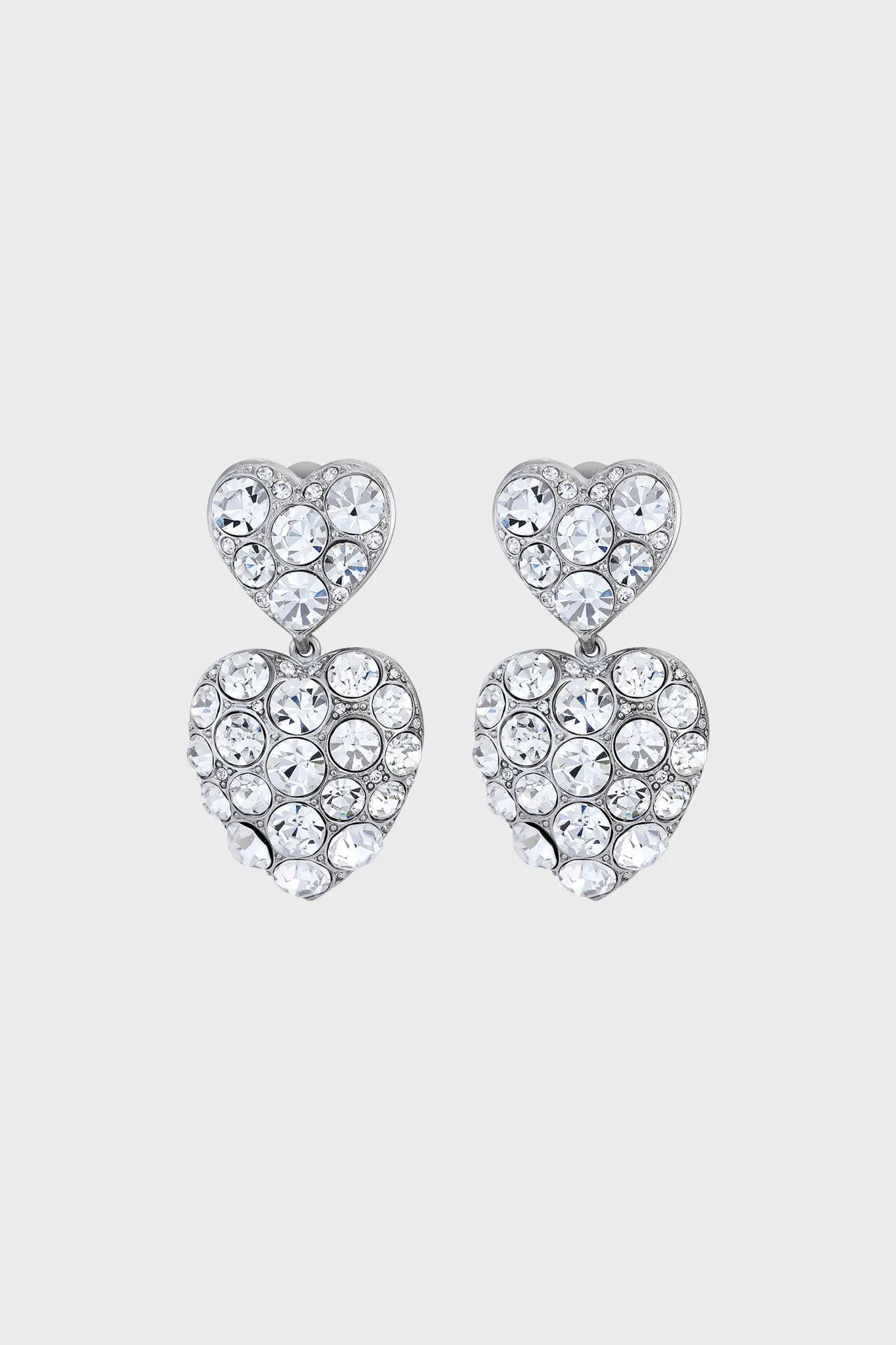 Crystal Disco Heart Drop Earrings