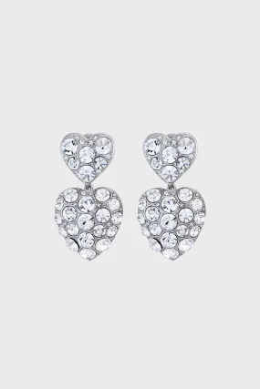 Crystal Disco Heart Drop Earrings