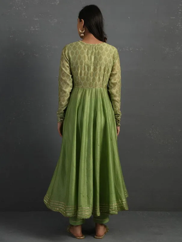 Green Gota Kissed Chanderi Kurta & Pant (Set of 2)