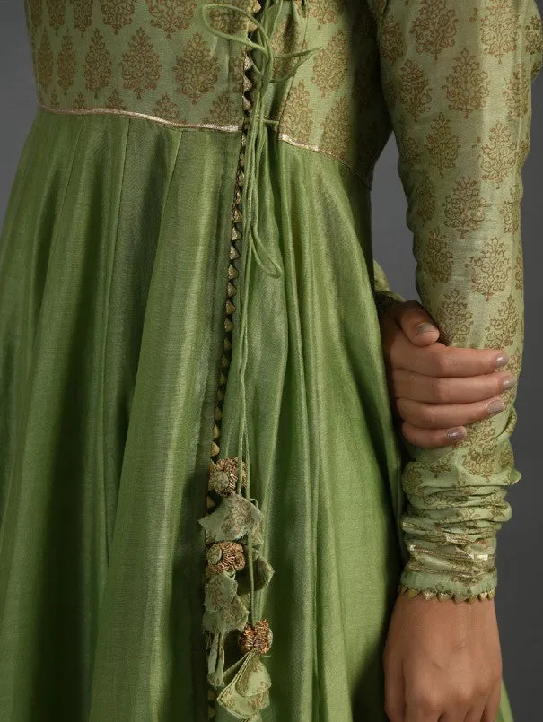 Green Gota Kissed Chanderi Kurta & Pant (Set of 2)