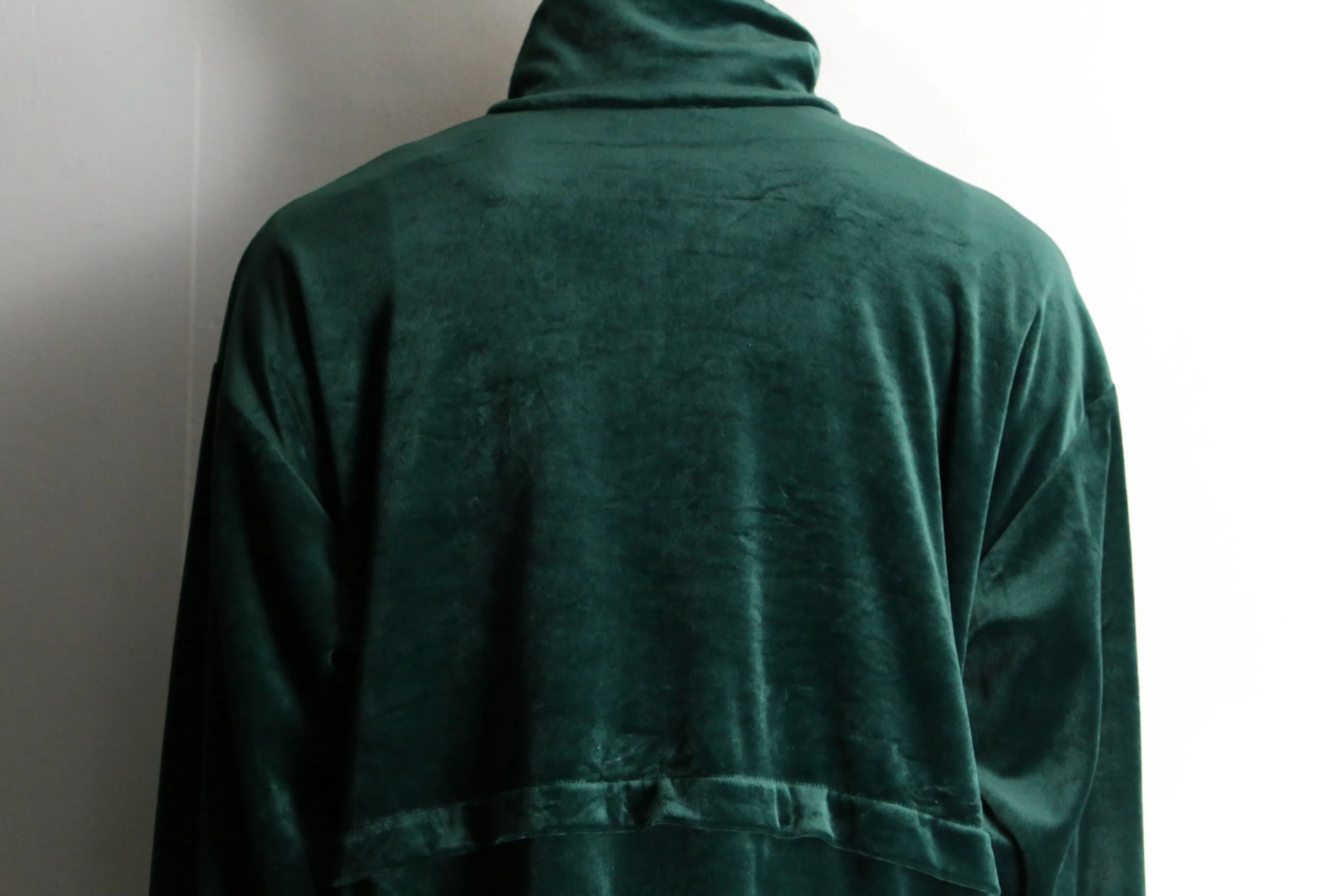 green loose velour track jacket