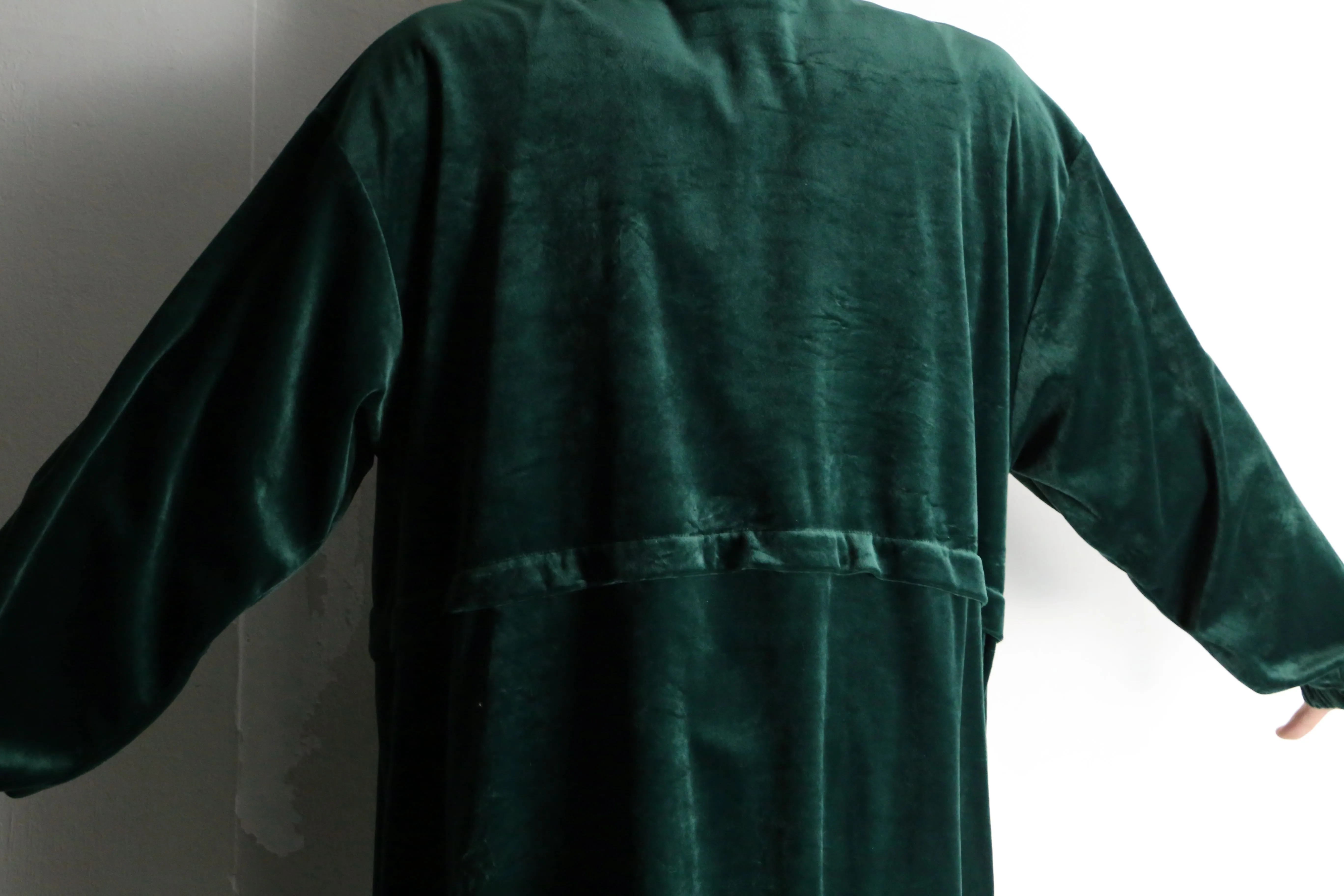 green loose velour track jacket