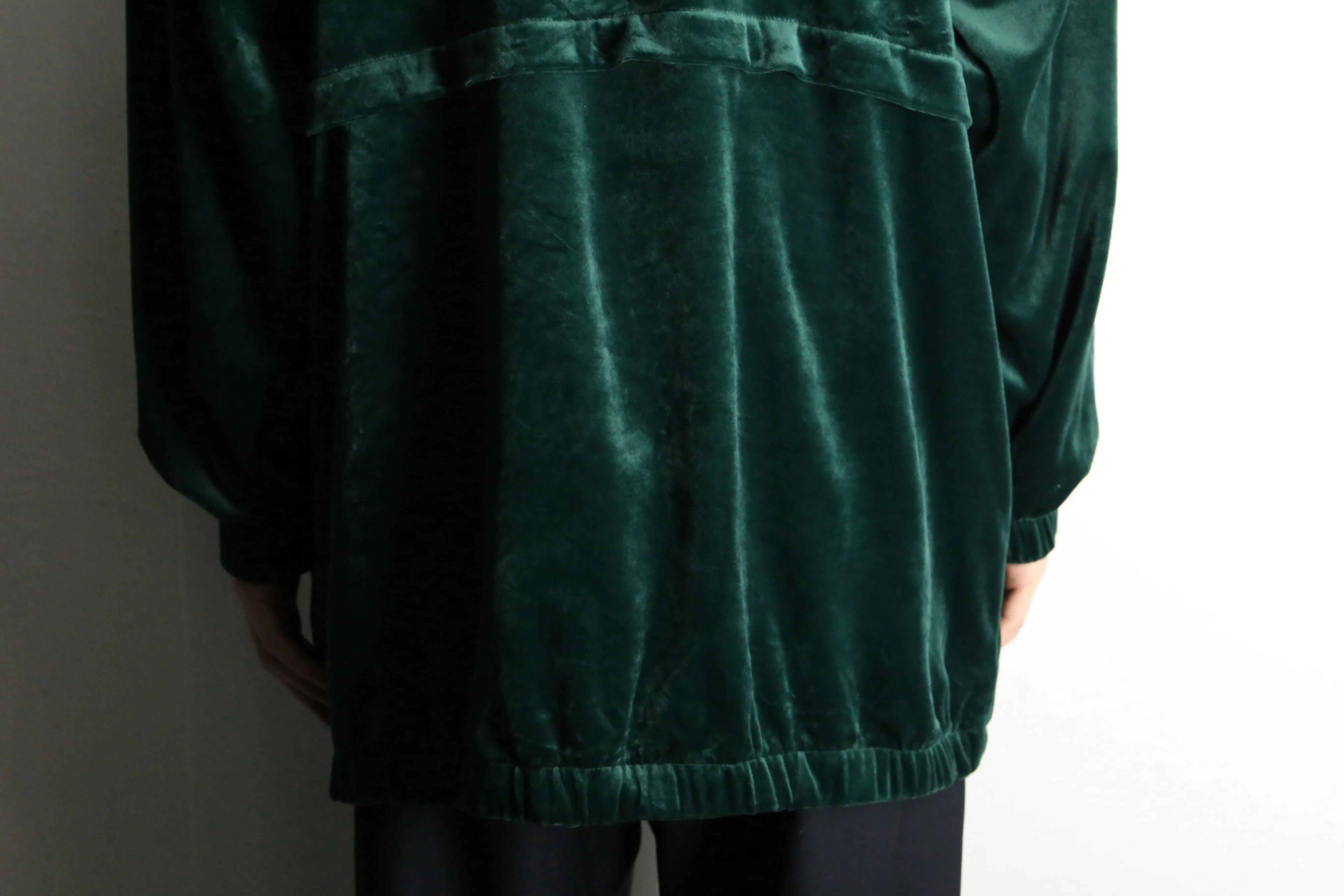green loose velour track jacket