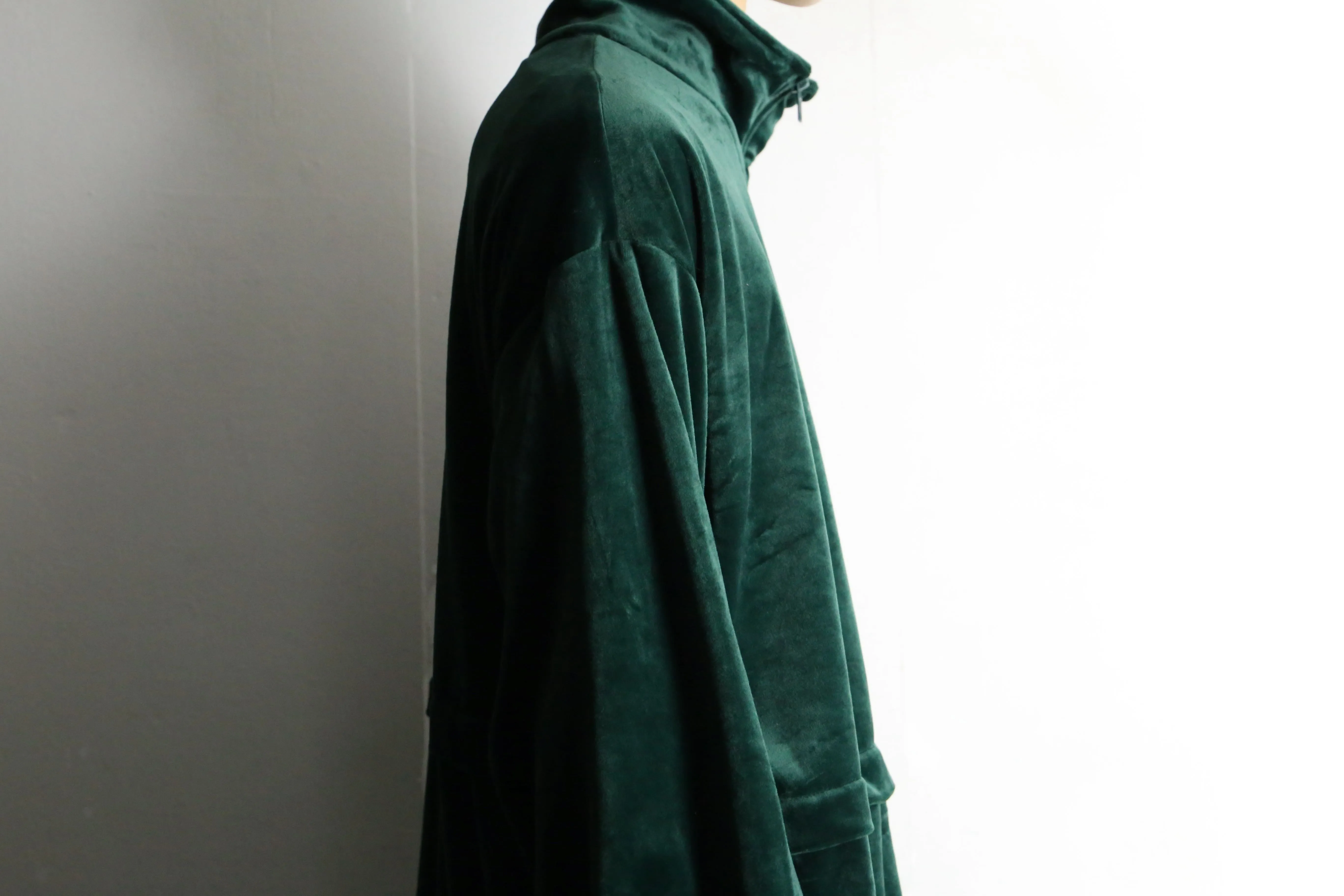 green loose velour track jacket