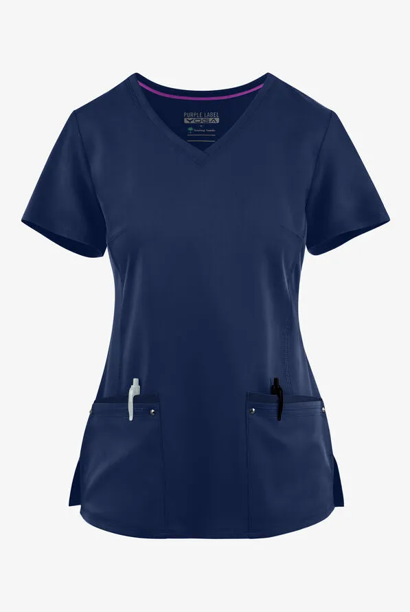 HH Purple Label Women's Juliet V-Neck Yoga Scrub Top 2245