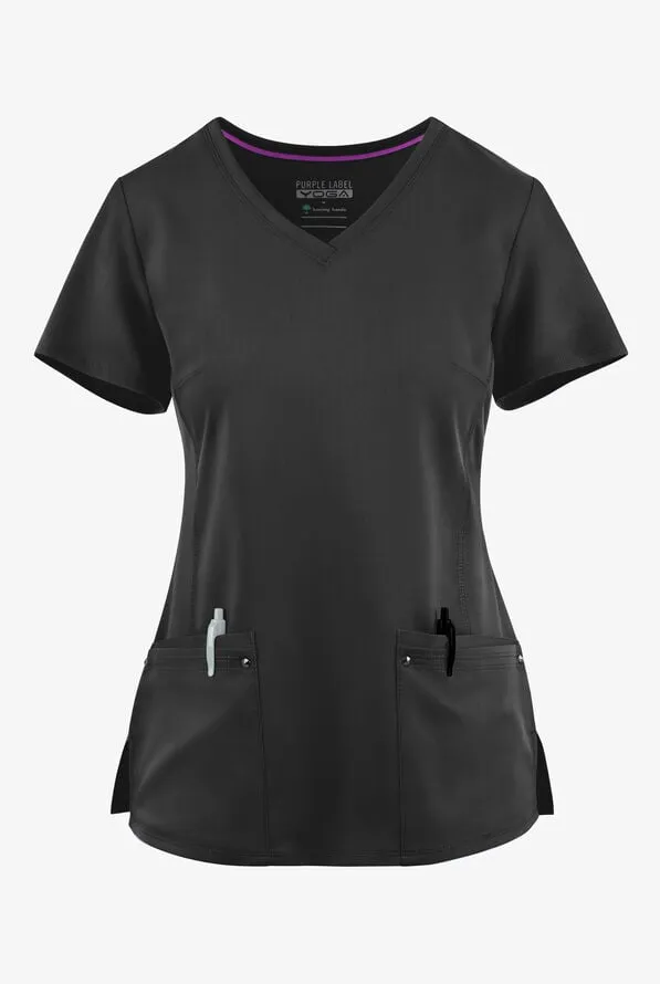 HH Purple Label Women's Juliet V-Neck Yoga Scrub Top 2245