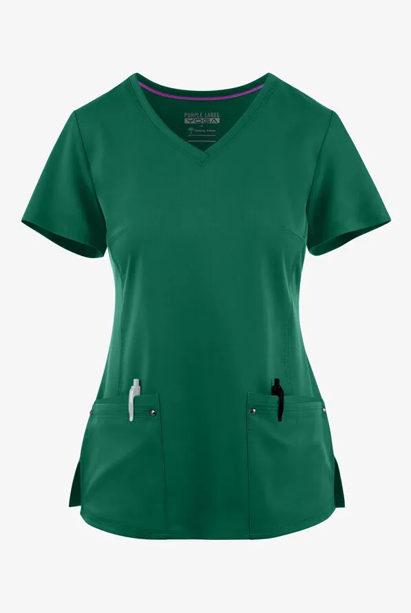 HH Purple Label Women's Juliet V-Neck Yoga Scrub Top 2245