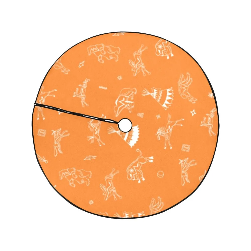 Ledger Dabbles Orange Christmas Tree Skirt 47" x 47"