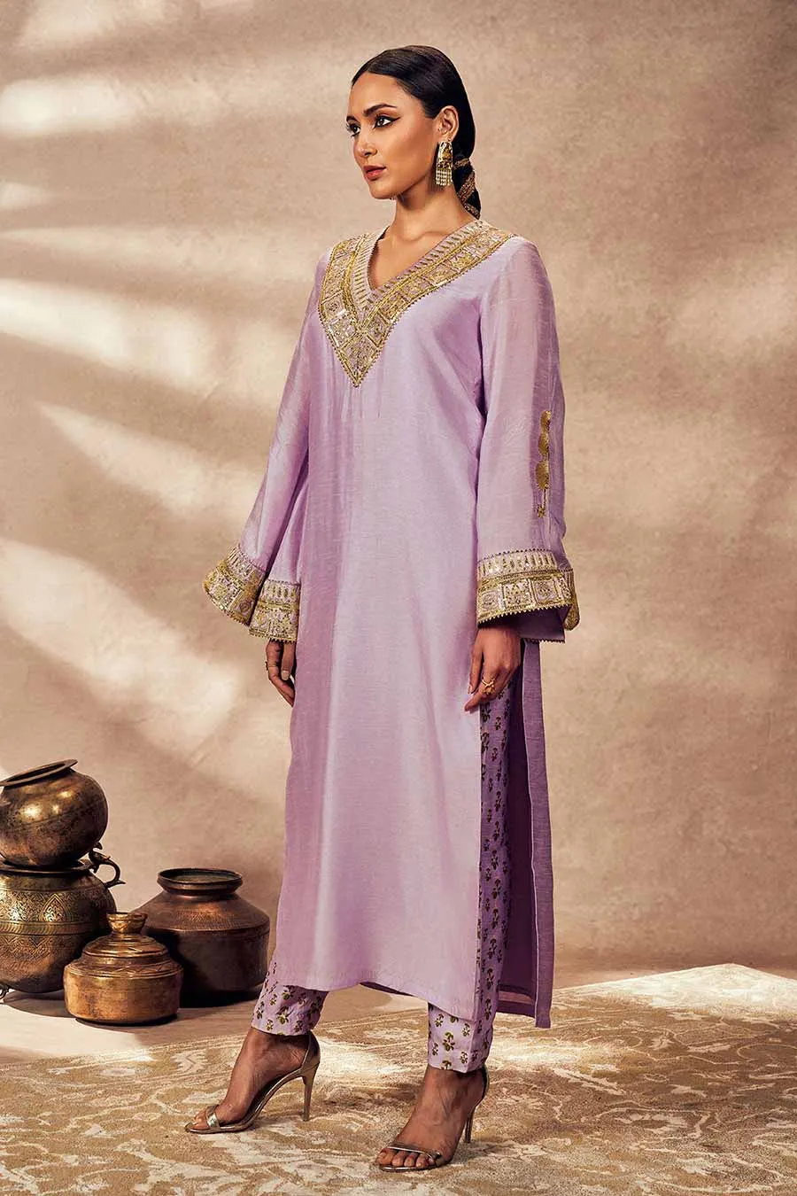 Lilac Pixie Dust Printed Kurta & Pant Set