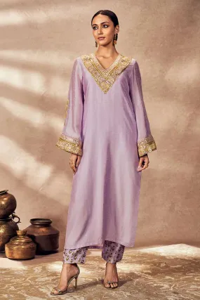 Lilac Pixie Dust Printed Kurta & Pant Set