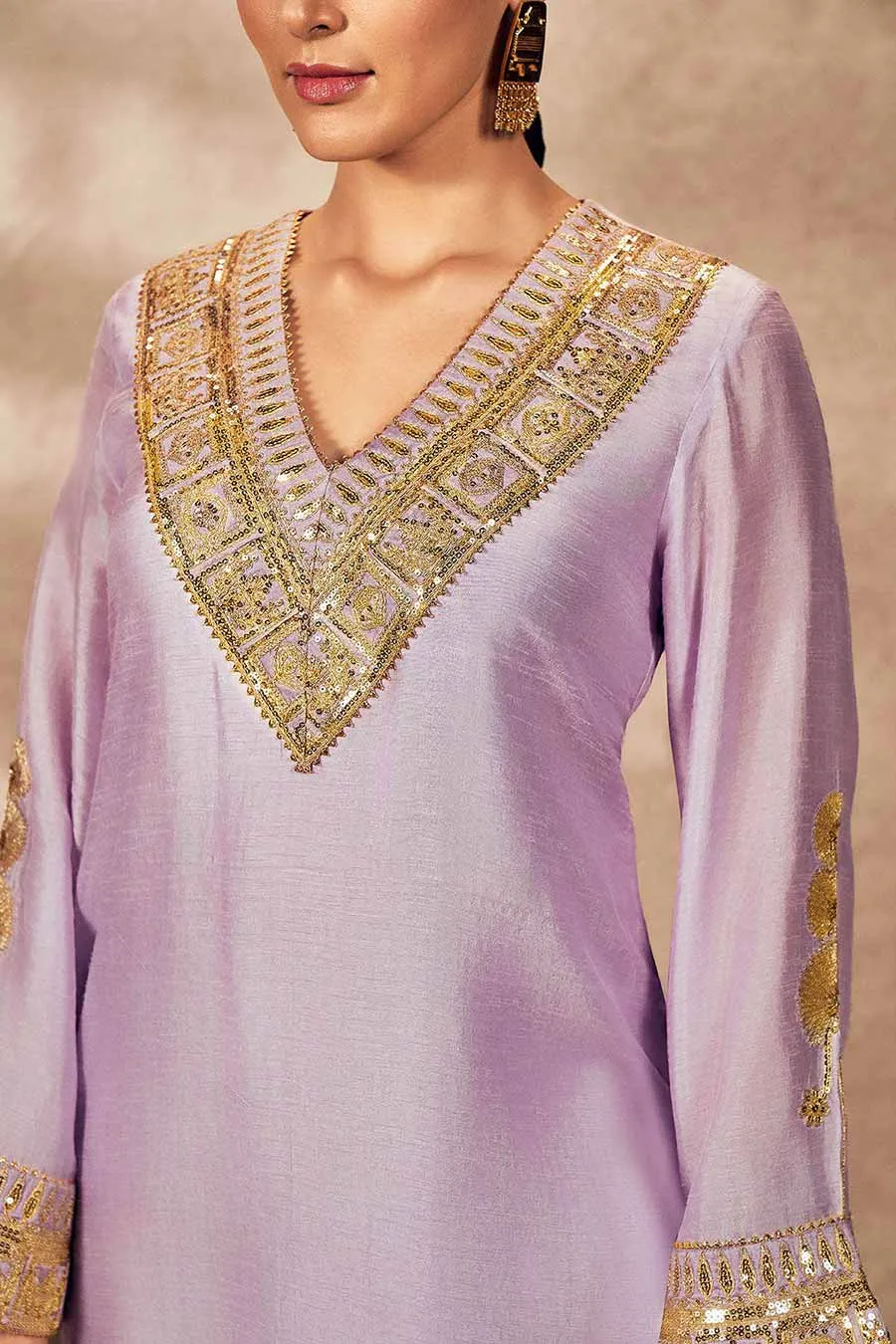 Lilac Pixie Dust Printed Kurta & Pant Set