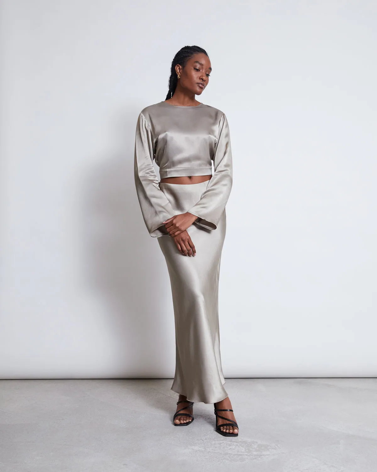 MAXI SKIRT SERIN SILVER GREY