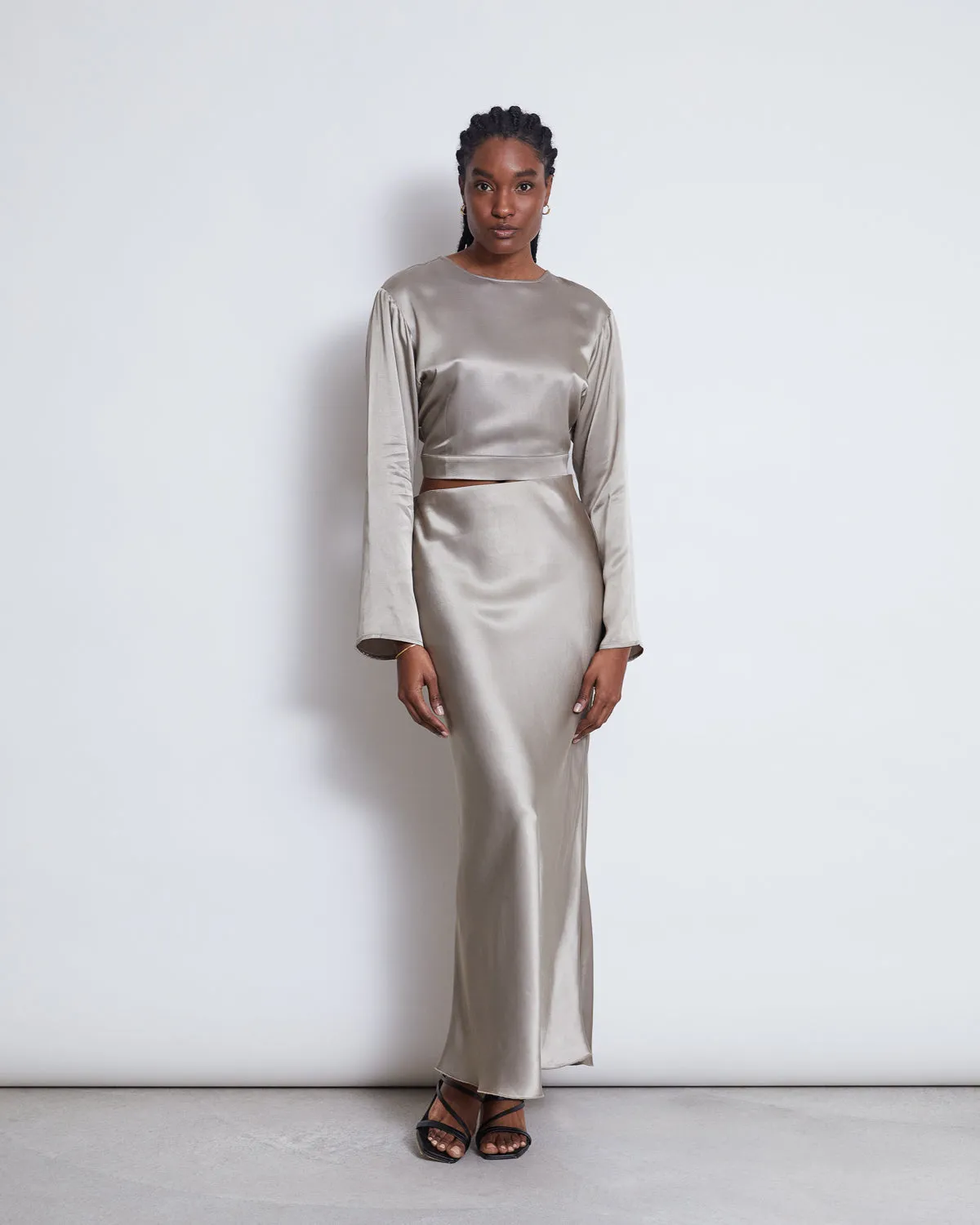 MAXI SKIRT SERIN SILVER GREY