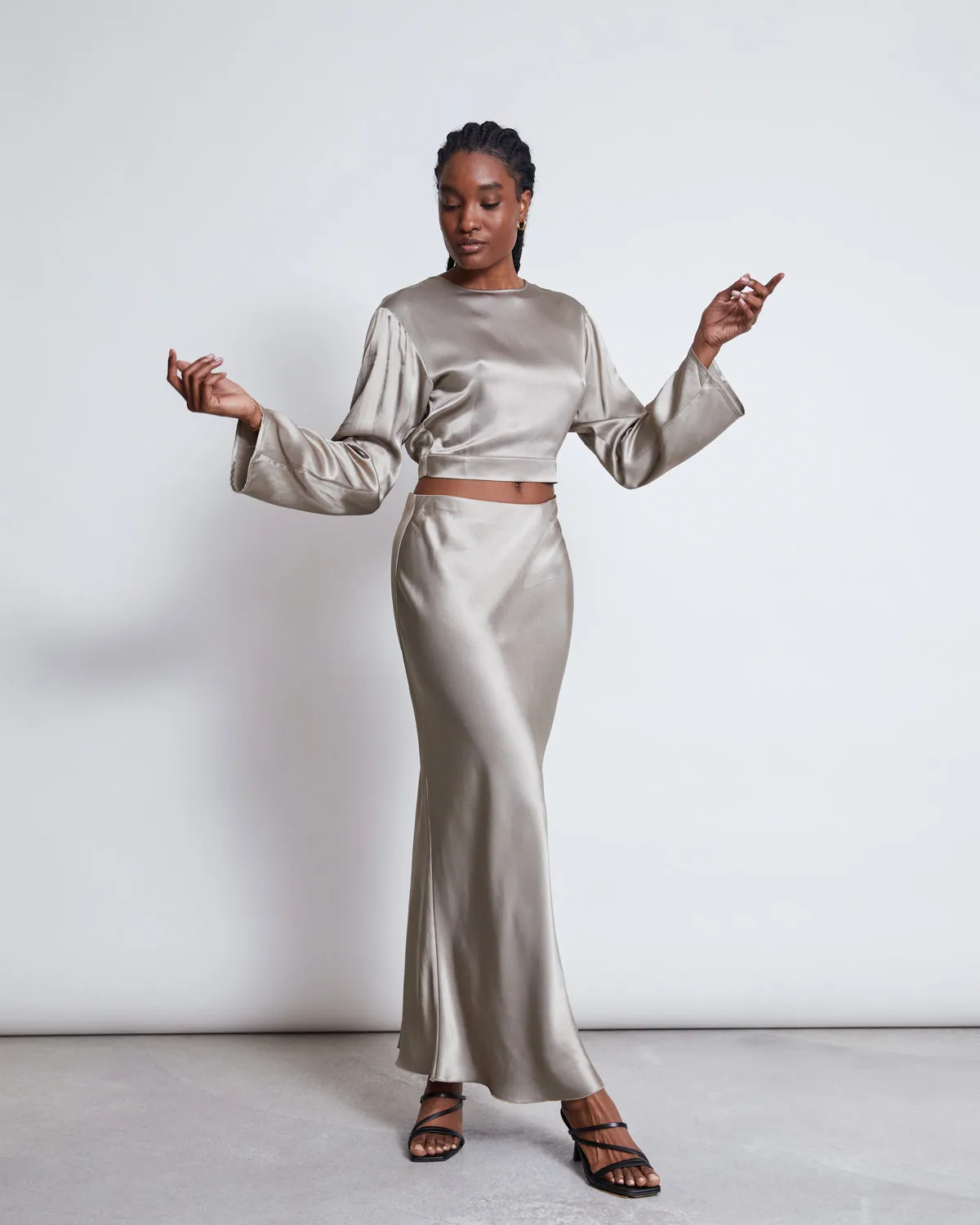 MAXI SKIRT SERIN SILVER GREY