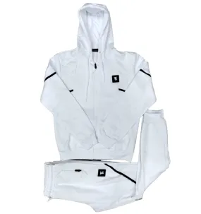 Mens White Time Is Money Tracksuit 2 Piece Set Men Urban Hoodie & Joggers Zip Pants Matching Sweatshirts Sweatpants Hoodie & Joggers Bottoms